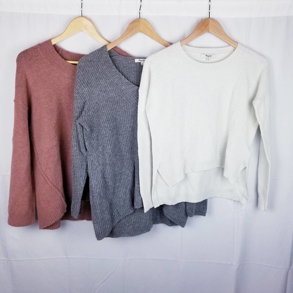 Set of 3️⃣ x Madewell Sweater Lot Alpaca Merino Wool Size M - Picture 1 of 8